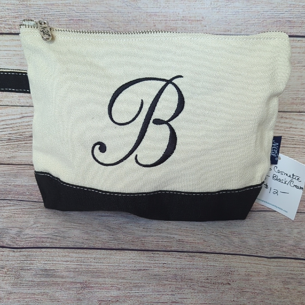 Black and Cream Cosmetic Bag